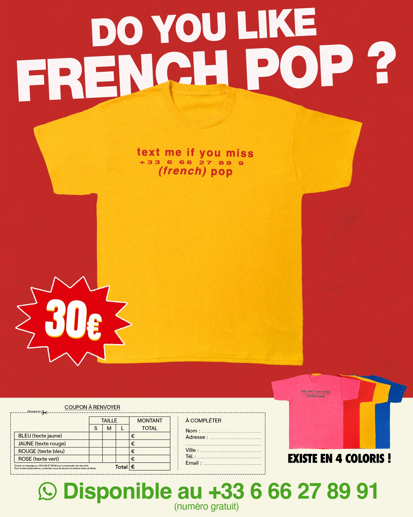 #kissmymerch • jaune & rouge